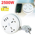 EU Plug Smart Power Strip with USB Ports and Fast Charging