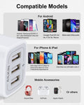 3-Port USB Wall Charger, 3.1A, USB Power Adapter