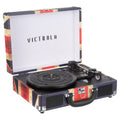 The Journey Bluetooth Suitcase Record Player, 3-Speed Turntable (Union Jack)