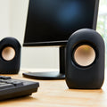 Stereo Speaker with Volume Controls, 3.5mm Aux + USB Power