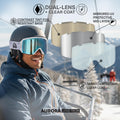 Wildhorn Cristo Ski Goggles, 100% UV Anti-Fog OTG Snowboard Goggles