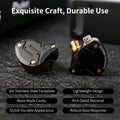 KZ ZS10 Pro In-Ear Monitors, 4BA + 1DD, Detachable Cable (Black, No Mic)