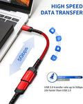 USB-C to USB-A Adapter, 2 Pack (Red)