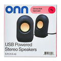 Stereo Speaker with Volume Controls, 3.5mm Aux + USB Power