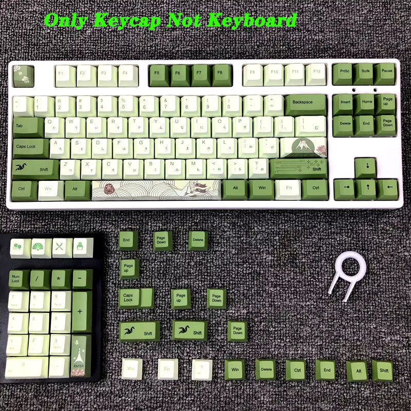 127-Key Matcha Green PBT Keycaps, Cherry Profile