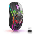 RGB Wireless Gaming Mouse, Honeycomb Design, Type-C Rechargeable