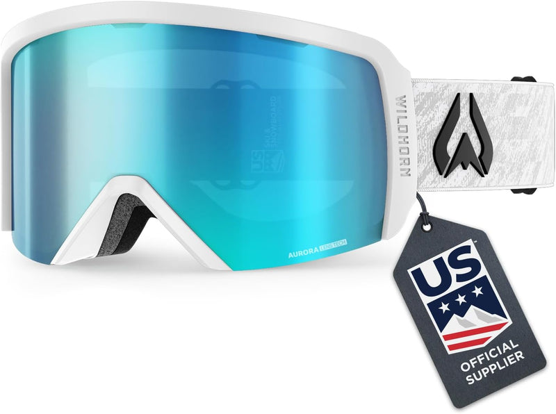 Wildhorn Cristo Ski Goggles, 100% UV Anti-Fog OTG Snowboard Goggles