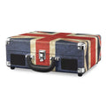 The Journey Bluetooth Suitcase Record Player, 3-Speed Turntable (Union Jack)