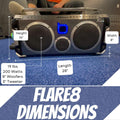 Bluetooth Portable Speaker Boombox Flare8 Blue, Retro with Wireless Mic