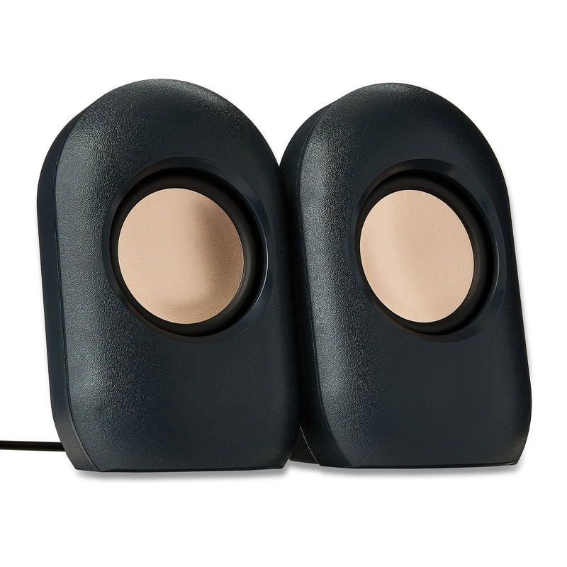 Stereo Speaker with Volume Controls, 3.5mm Aux + USB Power